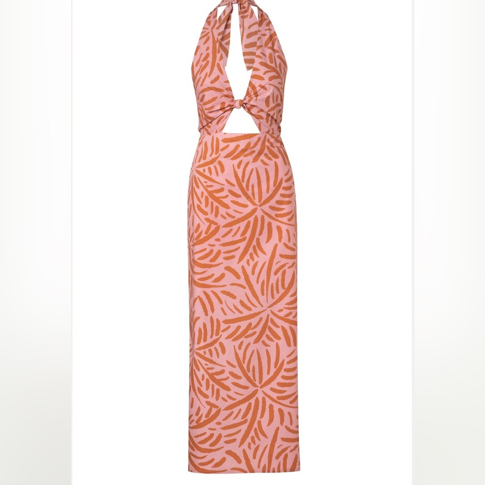 Backless Pink and Orange Dress